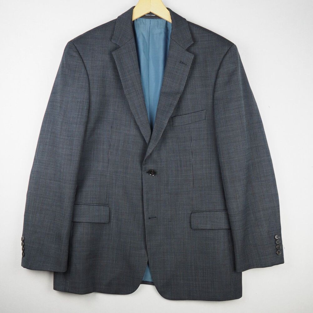 Hugo Boss Blazer Men 44R Wool Tweed Birdseye Hopsack Suit Jacket Sport Coat READ